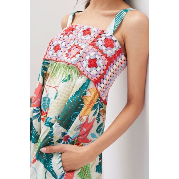 NEW ANTHROPOLOGIE FARM RIO Layered Crochet Mini Dress - Picture 3 of 3